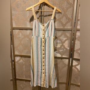 Mid-length Linen Madewell dress, size 2, brand new/never worn